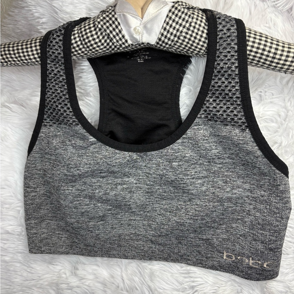 Bebe Gray and Black Sports Bra